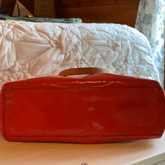 Coach Orange Patent Leather Tote Bag - Picture 3 of 7